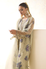 3-PC Embroidered Organza Shirt with Embroidered Organza Dupatta and Trouser CMA-4-0024