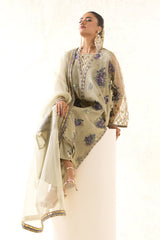 3-PC Embroidered Organza Shirt with Embroidered Organza Dupatta and Trouser CMA-4-0024