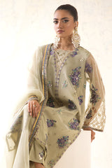 3-PC Embroidered Organza Shirt with Embroidered Organza Dupatta and Trouser CMA-4-0024