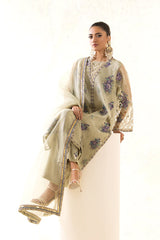 3-PC Embroidered Organza Shirt with Embroidered Organza Dupatta and Trouser CMA-4-0024