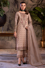 3-PC Embroidered Organza Shirt with Embroidered Organza Dupatta and Trouser CMA-4-0050 Cheku