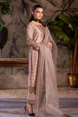 3-PC Embroidered Organza Shirt with Embroidered Organza Dupatta and Trouser CMA-4-0050 Cheku