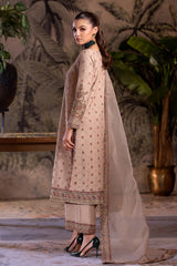 3-PC Embroidered Organza Shirt with Embroidered Organza Dupatta and Trouser CMA-4-0050 Cheku