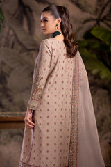 3-PC Embroidered Organza Shirt with Embroidered Organza Dupatta and Trouser CMA-4-0050 Cheku