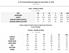 3-PC Embroidered Organza Suit CMA-5-025