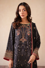 3-PC Embroidered Raw-Silk Shirt with Embroidered Chiffon Dupatta and Trouser CMA-4-113