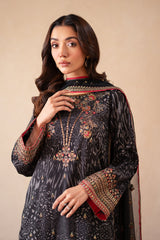 3-PC Embroidered Raw-Silk Shirt with Embroidered Chiffon Dupatta and Trouser CMA-4-113