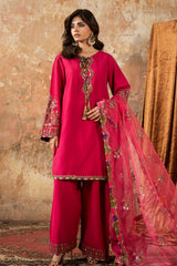 3-PC Embroidered  Raw Silk CMA-6-138