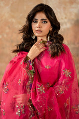 3-PC Embroidered  Raw Silk CMA-6-138