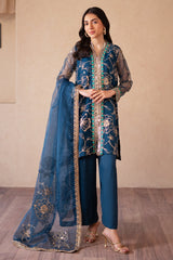 3-PC Embroidered Organza Shirt with Organza Dupatta and Trouser CMA-4-S7