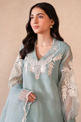 3-PC Embroidered Organza Shirt with Organza Dupatta and Trouser CMA-4-S12