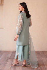 3-PC Embroidered Organza Shirt with Organza Dupatta and Trouser CMA-4-S12