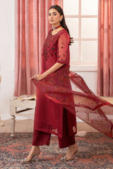 3-PC Embroidered Raw-Silk Suit CMA-5-119