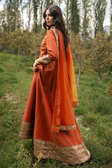 3-PC Stitched Embroidered Raw Silk CMA-6-476