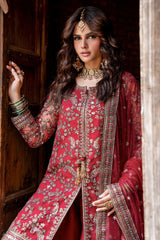 3-PC Embroidered  Raw Silk CMA-6-438