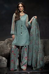 3-PC Mukaish Organza Suit CMA-4-102