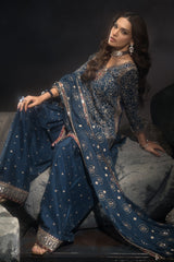 3-PC Embroidered Raw-Silk Suit CMA-4-118