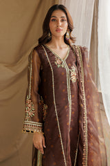 3-PC Embroidered Organza Shirt with Embroidered Organza Dupatta and Trouser CMA-4-089