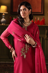 3-PC Embroidered Organza Shirt with Dupatta and Trouser CMA-4-0043