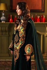 3-PC Embroidered Velvet Shirt with Embroidered Chiffon Dupatta and Trouser VVT4-01