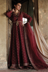 3-PC Embroidered Raw-Silk Shirt with Embroidered Organza Dupatta and Trouser CMA-4-088