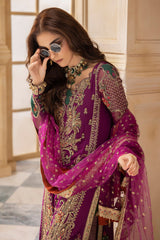 3-Pc Premium Luxury Handwork Chiffon with Premium Embroidered Dupatta Suit  DJW4-08 P