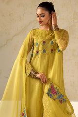 3-PC Embroidered Organza Shirt with Embroidered Organza Dupatta and Trouser CMA-4-0033