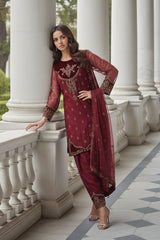 3-PC Embroidered Organza Suit CMA-5-135A