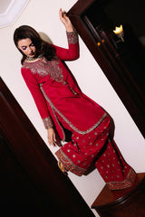 3-PC Embroidered Raw-Silk Suit CMA-5-093A