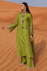 3-PC Embroidered Raw-Silk Suit CMA-5-105