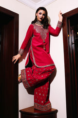 3-PC Embroidered Raw-Silk Suit CMA-5-093A
