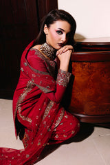 3-PC Embroidered Raw-Silk Suit CMA-5-093A