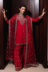 3-PC Embroidered Raw-Silk Suit CMA-5-093A