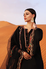 3-PC Embroidered Raw-Silk Suit CMA-5-109