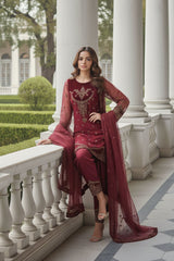 3-PC Embroidered Organza Suit CMA-5-135A