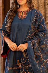 3-PC Embroidered Raw-Silk Suit CMA-5-136