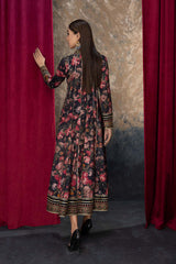 2-Pc Printed Raw Silk Frock With Raw Silk Cigarette Trouser CMA-4-02-A