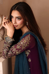 3-PC Stitched Embroidered  Luxury Chiffon  DJW6-01 PSOK