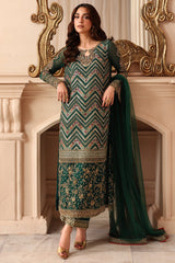 3-PC Stitched Embroidered  Luxury Chiffon  DJW6-07 PSOK