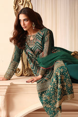 3-PC Stitched Embroidered  Luxury Chiffon  DJW6-07 PSOK