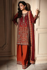 3-PC Stitched Embroidered  Luxury Chiffon  DJW6-08 PSOK
