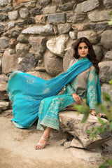 3-PC Unstitched Embroidered Chiffon Collection VSLW6-17 PSOK