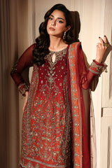 3-PC Stitched Embroidered  Luxury Chiffon  DJW6-08 PSOK