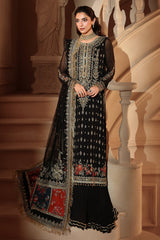 3-PC Stitched Embroidered  Luxury Chiffon  DJW6-04 PSOK