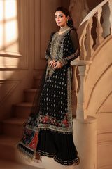 3-PC Stitched Embroidered  Luxury Chiffon  DJW6-04 PSOK