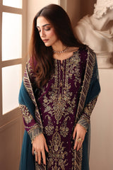 3-PC Stitched Embroidered  Luxury Chiffon  DJW6-01 PSOK