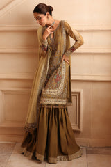 3-PC Stitched Embroidered  Luxury Chiffon  DJW6-06 PSOK